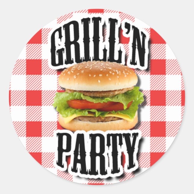 Summer Party Cookout Einladung Umschlag Sticker (Vorderseite)