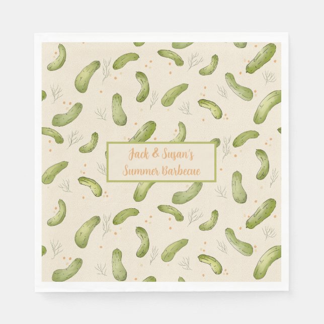 Summer Party Dill Pickle Musterpapier Napkin Serviette (Vorderseite)