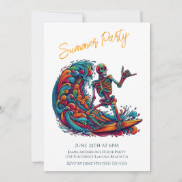 Summer Party - farbenfrohe Skelettwanderung Einladung