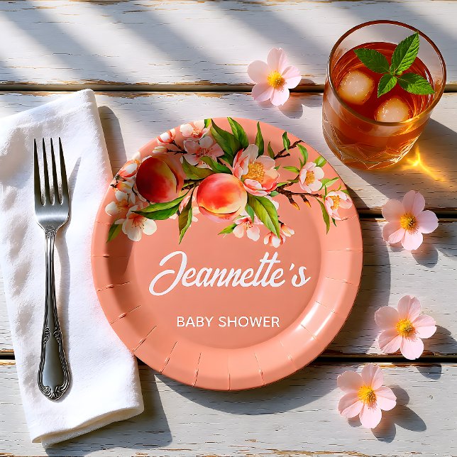 Summer Party Floral Baby Shower Pappteller (Von Creator hochgeladen)