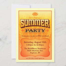 Summer Party Invite - Hell warme, sonnige Farben Einladung