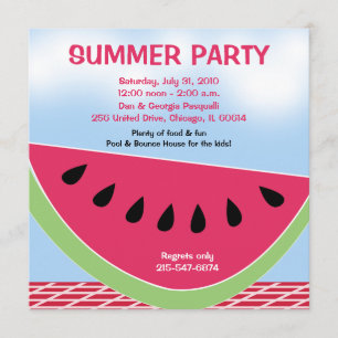 Summer Party Picnic Watermelon 5x5 Zoll Einladung