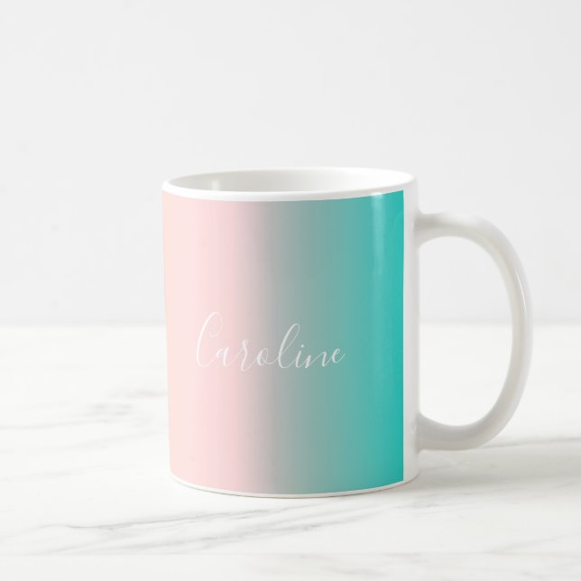 Summer Pastel Gradient | Name des Personalisierten Kaffeetasse (Rechts)