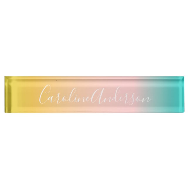 Summer Pastel Gradient | Name des Personalisierten Namensplakette (Vorderseite)