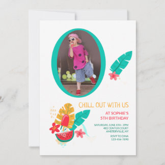 Summer Pattern Foto Geburtstag Einladung