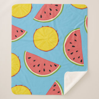 Summer pattern with pineapple and watermelonart,ba sherpadecke