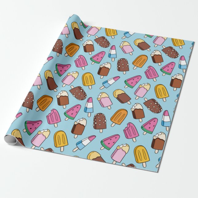 Summer Pattern Wrapping Paper Geschenkpapier (Ungerollt)