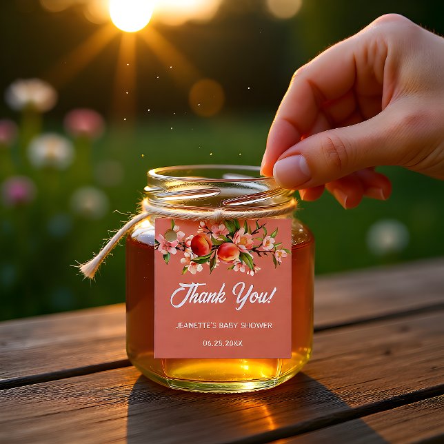 Summer Peach Watercolor Baby Shower Geschenkanhänger (Von Creator hochgeladen)