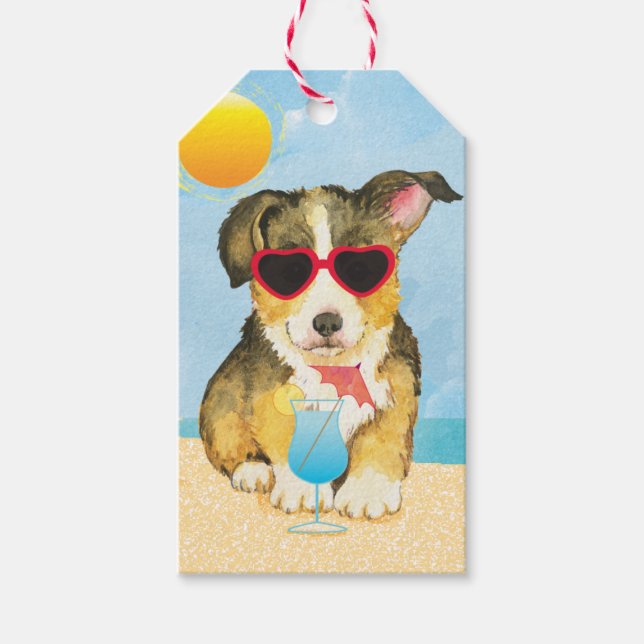 Summer Pembroke Welsh Corgi Geschenkanhänger (Vorderseite)