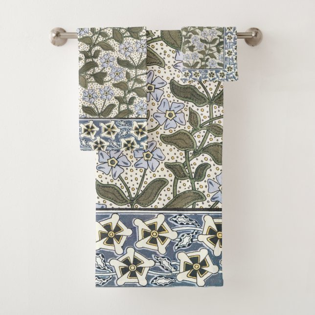 Summer Periwinkle Blume Hübsch Elegantes Flora Badhandtuch Set (Insitu)