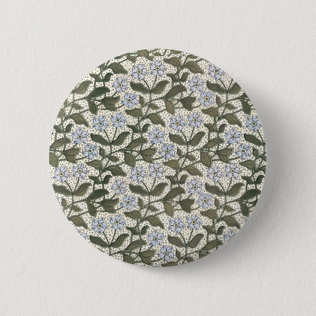 Summer Periwinkle Blume Hübsch Elegantes Flora Button (Vorderseite)