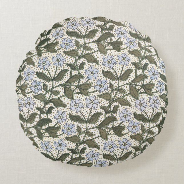 Summer Periwinkle Blume Hübsch Elegantes Flora Rundes Kissen (Vorderseite)