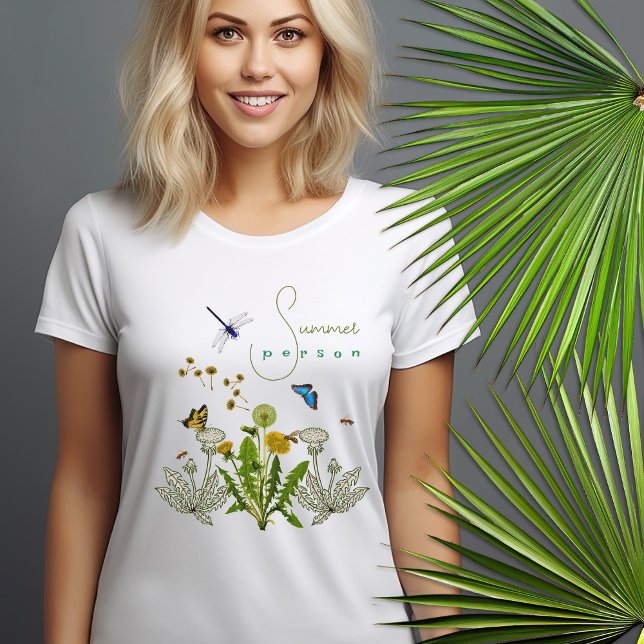 Summer Person Dandelion Begünstigte Sprichwort T - T-Shirt (Von Creator hochgeladen)