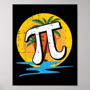 Summer Pi Day Retro Beach Math Symbole Lehrer Stu Poster