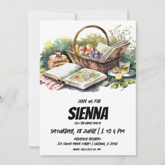 Summer Picnic Food und Buch Einladung