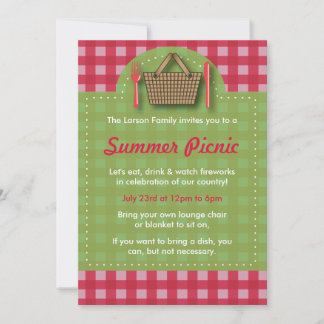 Summer Picnic Gingham Einladungen