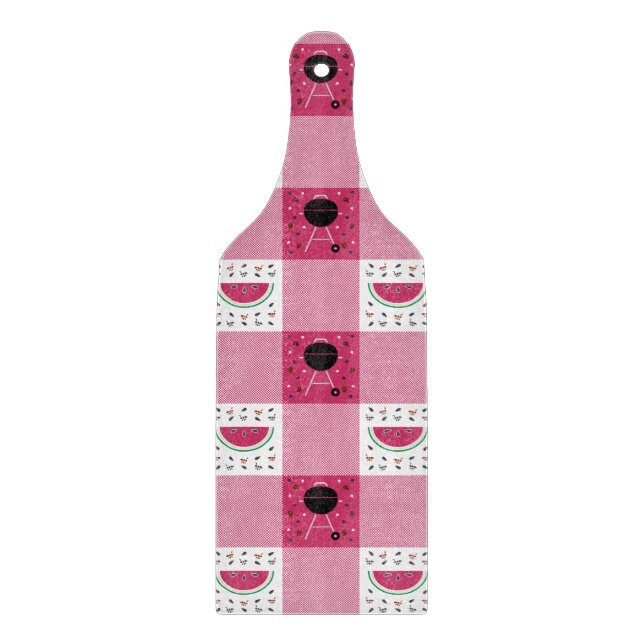 Summer Picnic Glass Cutting Board Schneidebrett (Vorderseite)