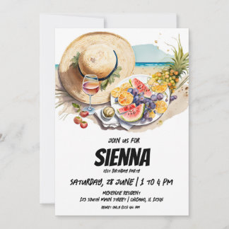 Summer Picnic mit Strandblick Einladung