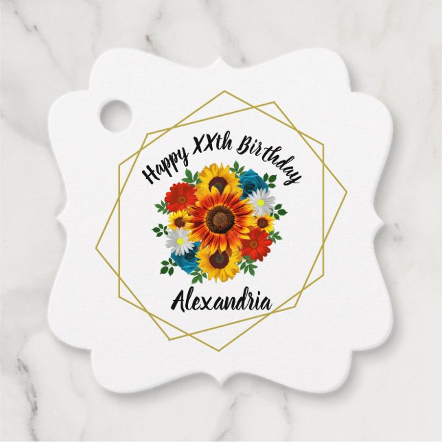 Summer Picnic Party Geometric Floral Geschenkanhänger (Vorderseite)