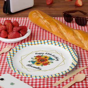 Summer Picnic Party Geometric Floral Pappteller