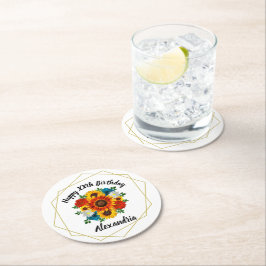 Summer Picnic Party Geometric Floral Runder Pappuntersetzer