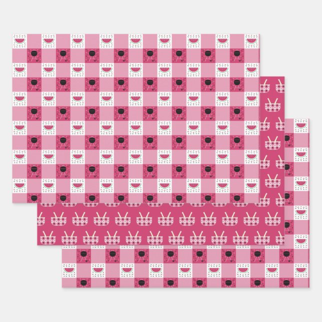 Summer Picnic Wrapping Paper Set Geschenkpapier Set (Set)