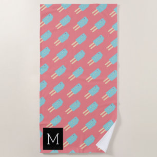 Summer Pink Blue Ice Creme Pop Strandtuch
