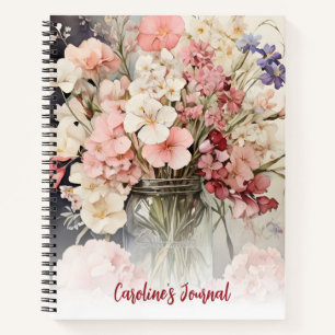 Summer Pink Bouquet Cottagecore Notizbuch