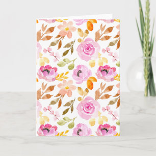 Summer Pink Girlande Floral Blank Karte