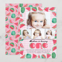 Summer Pink & Green Erster Geburtstag Wassermelone