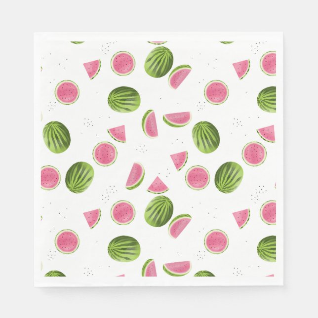 Summer Pink & Green Watermelon Muster Serviette (Vorderseite)