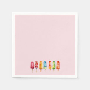 Summer Pink Popsim Party Napkins Serviette