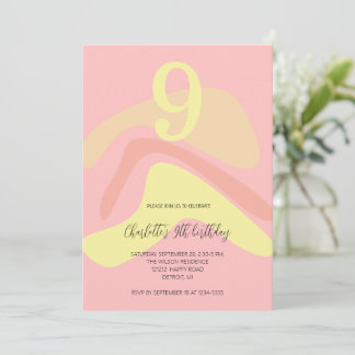 Summer Pink Yellow Creme Personalisiert Einladung