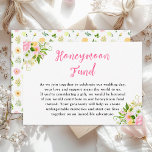 Summer Pink Yellow Floral Wedding Honeymoon Fund Begleitkarte<br><div class="desc">Diese schöne und elegante Hochzeitsflitterwochen-Fondskarte mit Aquarellfarben Rosa,  Gelb und Weiß mit Blattwerk. Der Text kombiniert handgeschriebene Skript- und Serif-Schriftart für ein stilvolles und modernes Aussehen. Das ist perfekt für einen Frühling oder Sommer rustikale Hochzeit.</div>