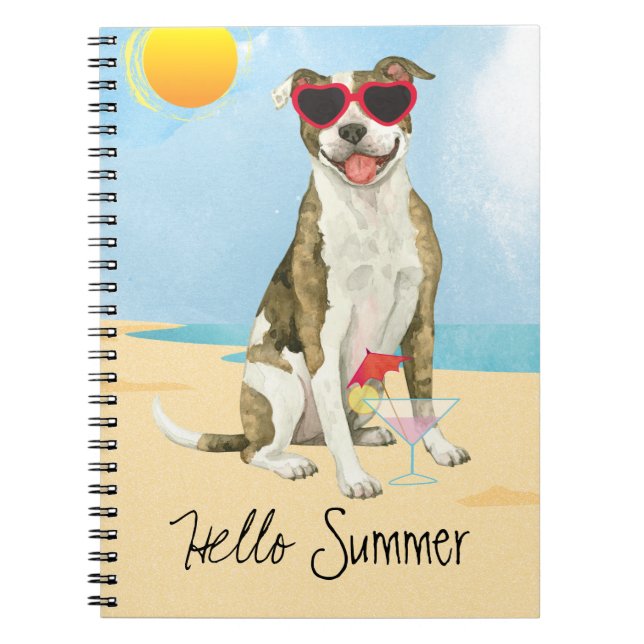 Summer Pit Bull Terrier Notebook Notizblock (Vorderseite)