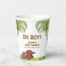 Summer Plam Tree Football Sport Boy Baby Shower Pappbecher