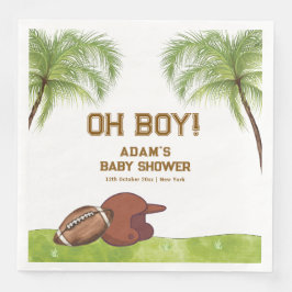 Summer Plam Tree Football Sport Boy Baby Shower  Serviette