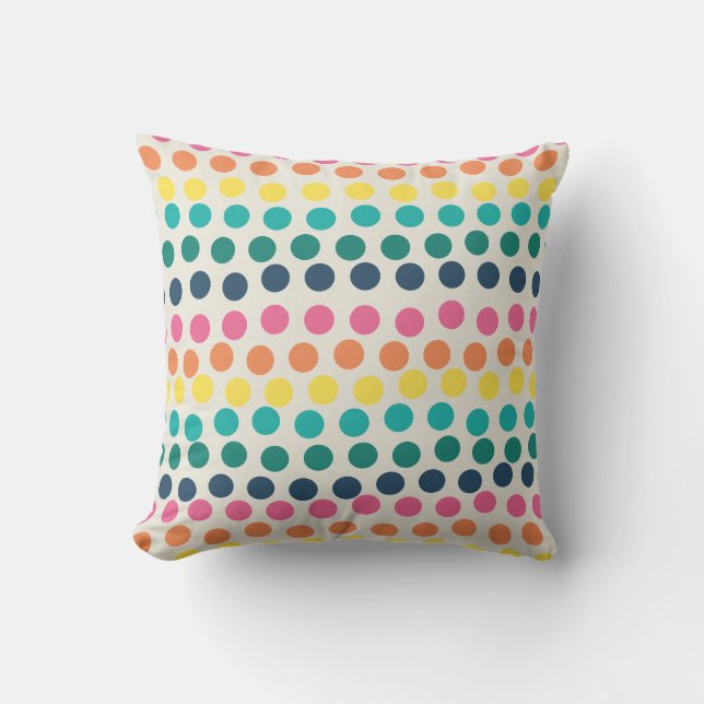 Summer Polka Dots farbenfrohe Outdoor Pillow Kissen Für Draußen (Vorderseite)