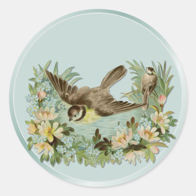 Summer Pond Runder Aufkleber (Vorderseite)