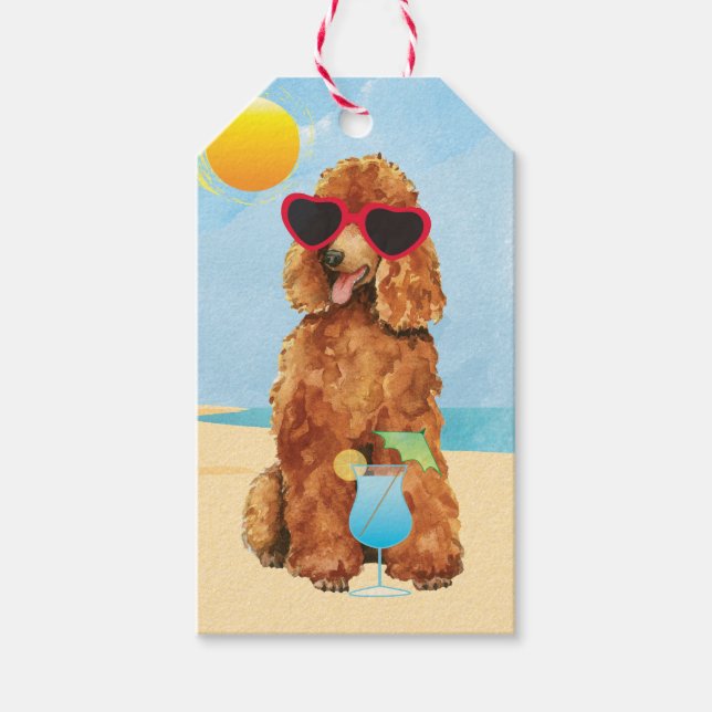 Summer Poodle Geschenkanhänger (Vorderseite)