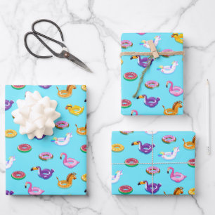 Summer Pool Float Muster Geschenkpapier Set