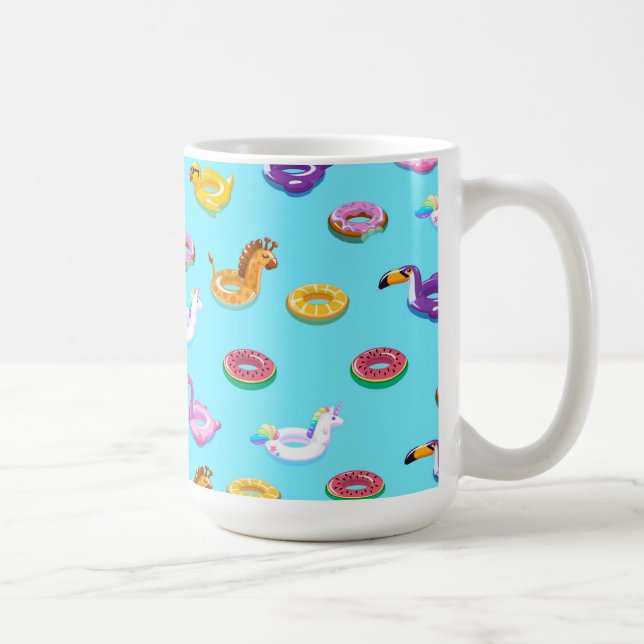 Summer Pool Float Muster Kaffeetasse (Rechts)