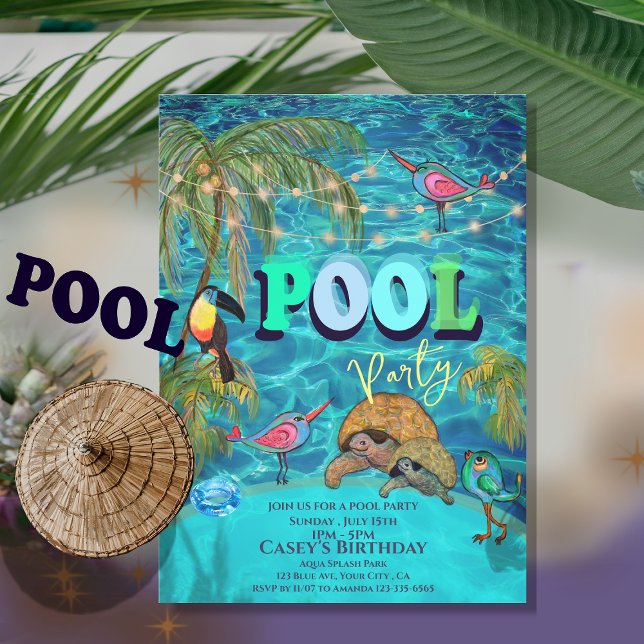 Summer Pool Fun Party | Einladung zum Geburtstag (Summer Pool Fun Party | Birthday Invitation)