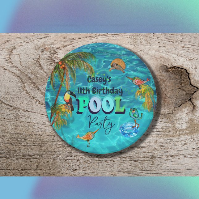 Summer Pool Fun Party | Geburtstag Pappteller (Summer Pool Fun Party | Birthday Paper Plates)