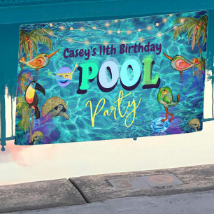 Summer Pool Fun Party I Cool Geburtstag Banner