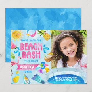 Summer Pool Party Beach Geburtstag Einladung
