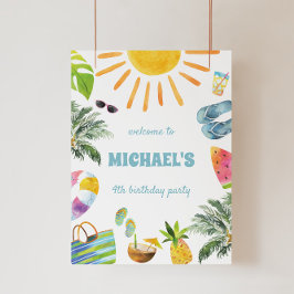 Summer Pool Party Begrüßungszeichen Fotodruck