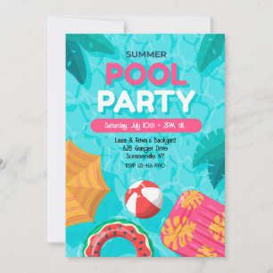 Summer Pool Party Einladung