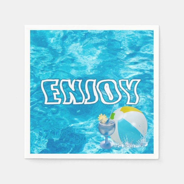 Summer Pool Party Fun Napkins Serviette (Vorderseite)