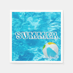 Summer Pool Party Fun Napkins Serviette